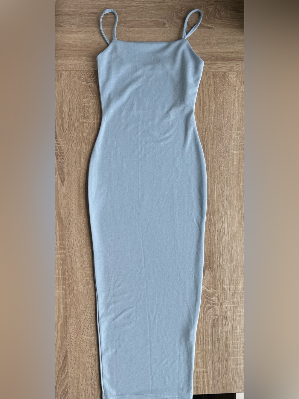 Pretty Little Thing Fitted Baby Blue Midi Dress 2